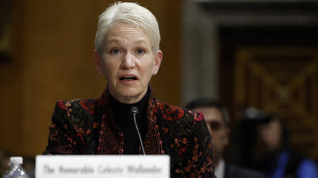 Assistant Defense Secretary for International Security Affairs Celeste Wallander testifies before the Senate Foreign Relations Committee on January 26, 2023.