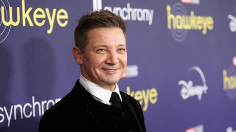 Jeremy Renner attends the Hawkeye Los Angeles Launch Event at El Capitan Theatre in Hollywood, California, November 17, 2021