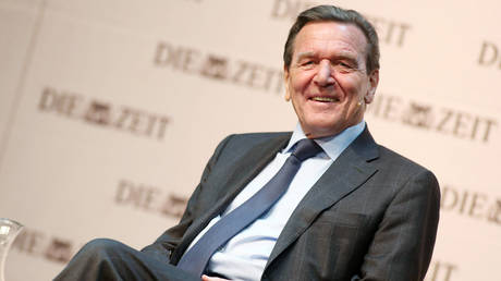 FILE PHOTO: Gerhard Schroeder speaks during the ZEIT Forum event in Hamburg, Germany, March 9, 2014