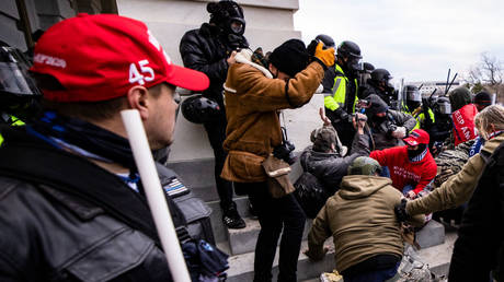 FILE PHOTO: Election-fraud protestors storm the US Capitol on January 6, 2021.