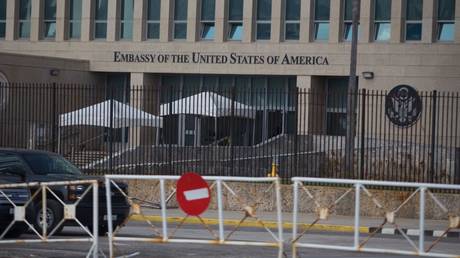 A general view of Embassy of the United State of America in Cuba, Havana on September 18, 2017.