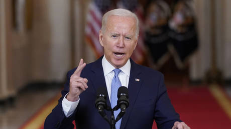 FILE PHOTO  Joe Biden delivers a speech from the White House in Washington, DC, August 31, 2021