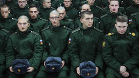 FILE PHOTO: Russian conscripts.