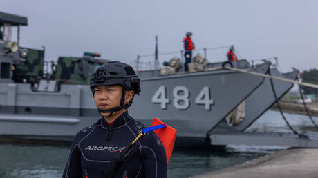 Taiwanese military forces hold a readiness exercise earlier this year in Kaohsiung.