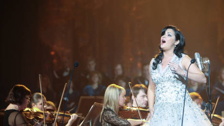 FILE PHOTO: Soprano Anna Netrebko perfoming at the Opera Gala in St Petersburg Conservatory's Opera House, December 12, 2010