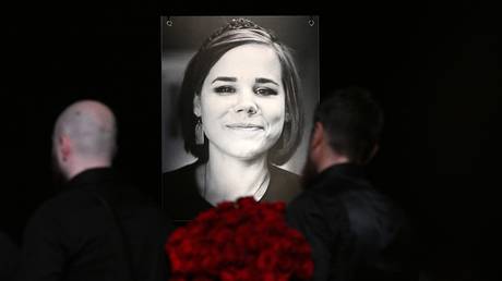 FILE PHOTO: The funeral ceremony for journalist and political scientist Darya Dugina, at the Ostankino television center in Moscow, August 23, 2022.