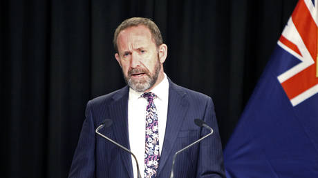 FILE PHOTO: New Zealand Defense Minister Andrew Little speaks to reporters during a media briefing in Wellington, New Zealand.