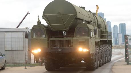 Russian Topol-M intercontinental ballistic missile system.