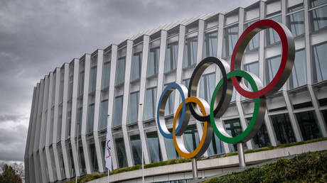 The headquarters of International Olympic Committee (IOC) pictured in Lausanne on March 25, 2023.