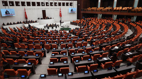 The Turkish Parliament vote to approve Finland's application to join NATO, with 276 votes, in Ankara, on March 30, 2023.