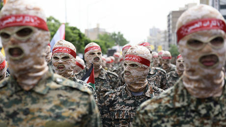 FILE PHOTO: Islamic Revolutionary Guard Corps (IRGC) members.