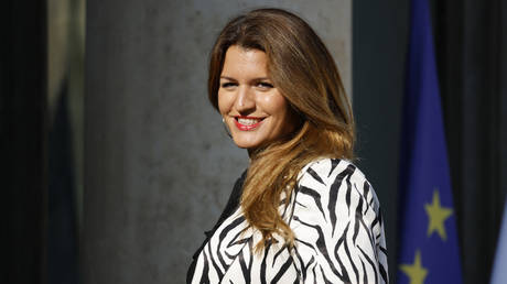 French Secretary of State for Social Economy and Associations Marlene Schiappa arrives to attend the weekly cabinet meeting at The Elysee Presidential Palace in Paris on August 31, 2022.
