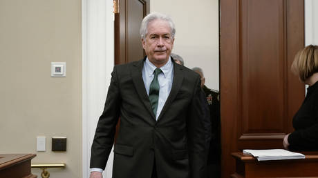 FILE PHOTO: CIA Director William Burns arrives to testify at a House Select Committee on Intelligence hearing at the Capitol in Washington, DC, March 9, 2023.