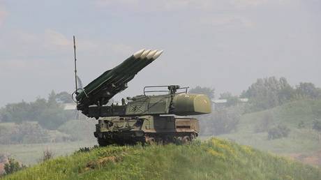 A Ukrainian Buk air-defense battery seen near the Donetsk People's Republic, June 6, 2017