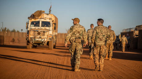 Soldiers of the German Armed Forces go into action at Camp Castor, Mali, Gao.