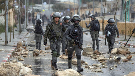 FILE PHOTO. Israeli police officers on guard in the Jabal Al Mukaber neighborhood in East Jerusalem.