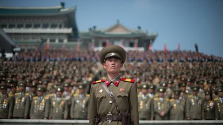 FILE PHOTO: A military parade in Pyongyang marking the anniversary of Kim Il-sung's birth.