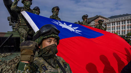 Taiwanese troops hold readiness drills in Janauary at a base in in Kaohsiung, Taiwan.
