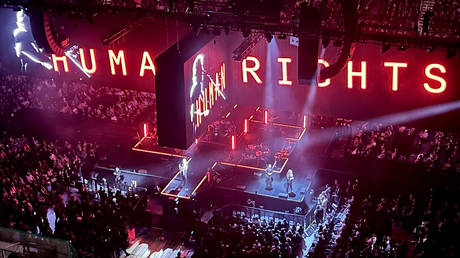 FILE PHOTO: Roger Waters performs during the ‘This is Not a Drill’ tour in San Francisco, California.