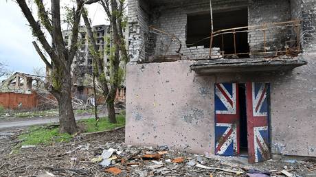 FILE PHOTO: The view shows damaged buildings in Artyomovsk, Donetsk People's Republic, Russia, April 24, 2023