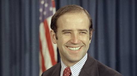 Joe Biden poses for a photo on Capitol Hill in Washington DC, December 13, 1972