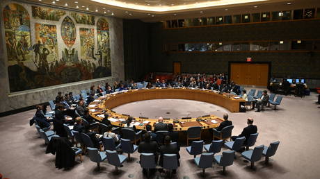 FILE PHOTO. UN Security Council meeting at United Nations headquarters in New York.