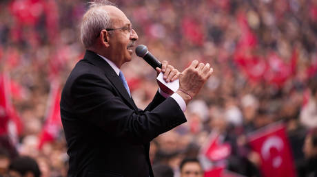 Kemal Kilicdaroglu gives a speech during a campaign rally in Tekirdag, Türkiye, April 27, 2023