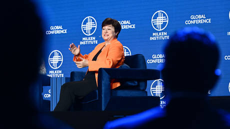 Kristalina Georgieva, IMF Managing Director at the Milken Institute Global Conference in Beverly Hills, California, on May 1, 2023.