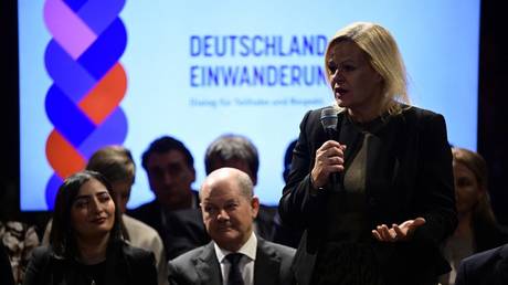 File photo: Interior Minister Nancy Faeser speaks at the event titled "Germany, Immigration Country, Dialogue for Participation and Respect" in Berlin, November 28, 2022.