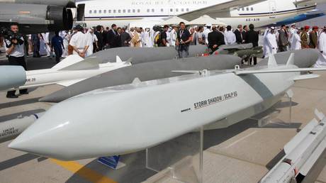 FILE PHOTO: A Shadow cruise missile diplayed at the Dubai Air Show.