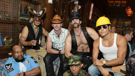 Victor Willis, Angel Morales, Chad Freeman, Sonny Earl, J.J. Lippol, James Kwong of Village People at go90 + Streamys After Party at Poppy on September 26, 2017 in Los Angeles, California