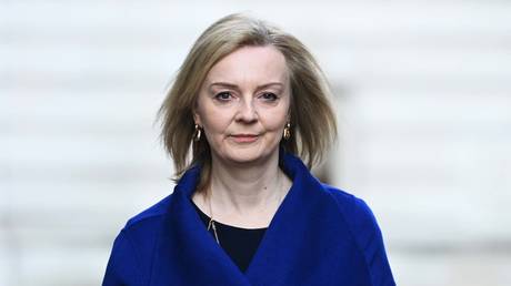 Liz Truss arrives to attend the government weekly cabinet meeting at Downing Street on March 8, 2022 in London, England