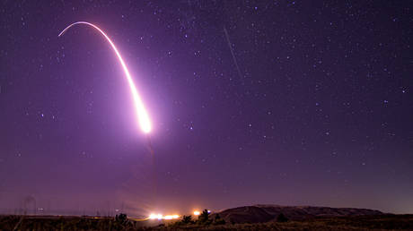 File photo: A test of the US Minuteman III intercontinental ballistic missile from Vandenberg Air Force Base in California, October 2, 2019.