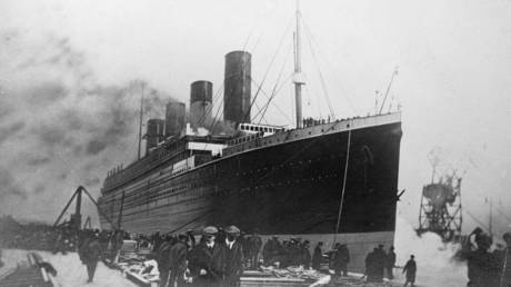 The 'Titanic', a passenger ship of the White Star Line, that sank in the night of April 14-15, 1912
