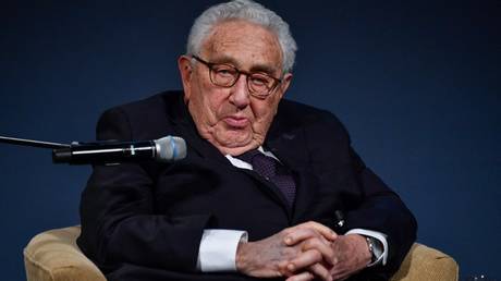 Former US Secretary of State Henry Kissinger attends the awarding ceremony.