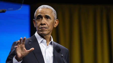 File photo: Former US President Barack Obama speaks at an Obama Foundation  Democracy Forum event, November 17, 2022 in New York City.