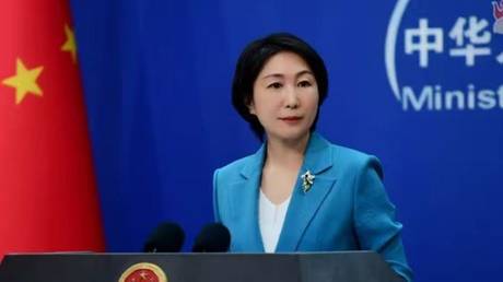 Chinese Foreign Ministry spokeswoman Mao Ning holds a press briefing on Monday in Beijing.