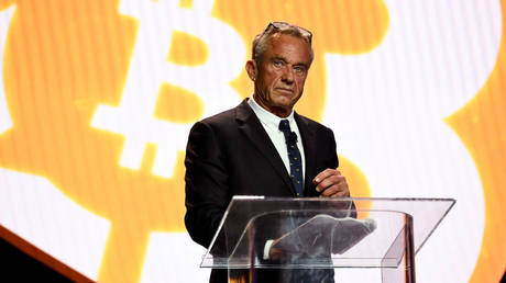 Robert F. Kennedy Jr. speaks at a Bitcoin conference on Friday in Miami, Florida.