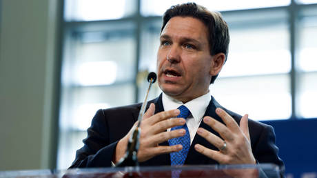 Florida Governor Ron DeSantis speaks at a Heritage Foundation event last month in Maryland.