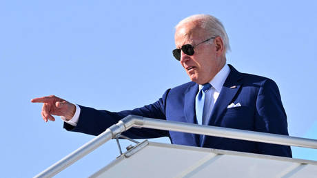 US President Joe Biden departing Saudi Arabia on July 16, 2022, at the end of his first tour in the Middle East as president