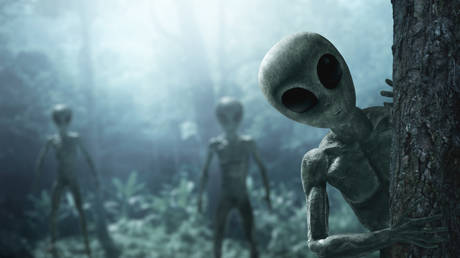FILE PHOTO. Aliens creature in a forest.