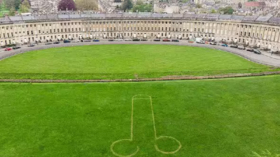 Coronation party site defaced with giant penis