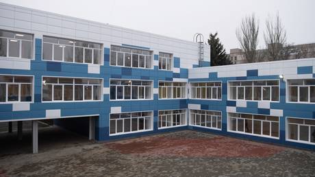 The opening ceremony of School No 27  in Mariupol in Russia's Donetsk People's Republic.