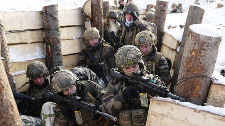 French soldiers attend military drills near Tapa, Estonia, February 5, 2023