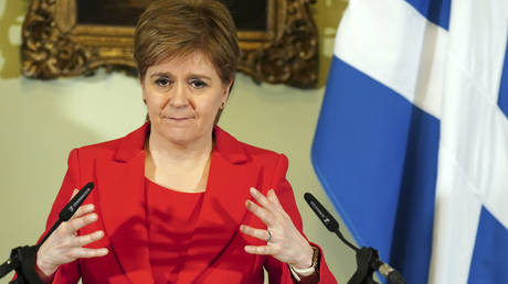 Nicola Sturgeon speaks during a press conference at Bute House in Edinburgh, Wednesday, Feb. 15 2023