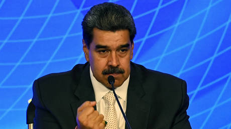 Venezuelan President Nicolas Maduro at Miraflores Presidential Palace on June 12, 2023, Caracas, Venezuela