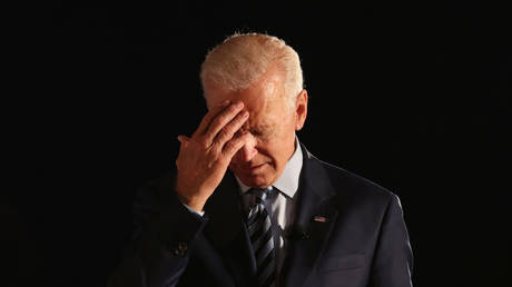 Joe Biden pauses as he speaks during the AARP and The Des Moines Register Iowa Presidential Candidate Forum at Drake University on July 15, 2019 in Des Moines, Iowa