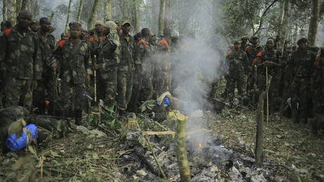 DRC soldiers gather to track ADF militants in Virunga national park