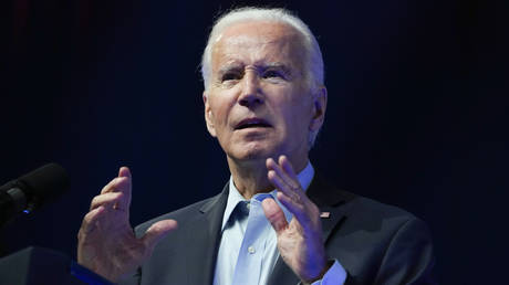 FILE PHOTO: President Joe Biden speaks at a political rally at the Philadelphia Convention Center in Philadelphia, Pennsylvania, June 17, 2023.