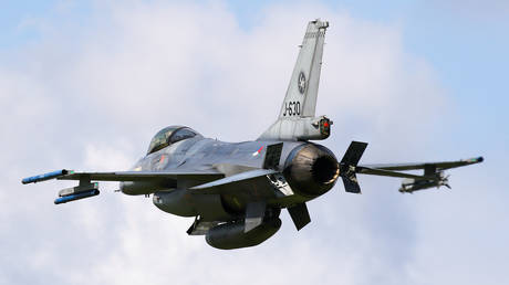 FILE PHOTO: A Dutch Air Force F-16 fighter jet.